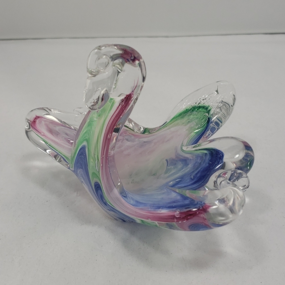 BEYER NEUSTADT MN BAVARIA HAND BLOWN CRYSTAL SWAN